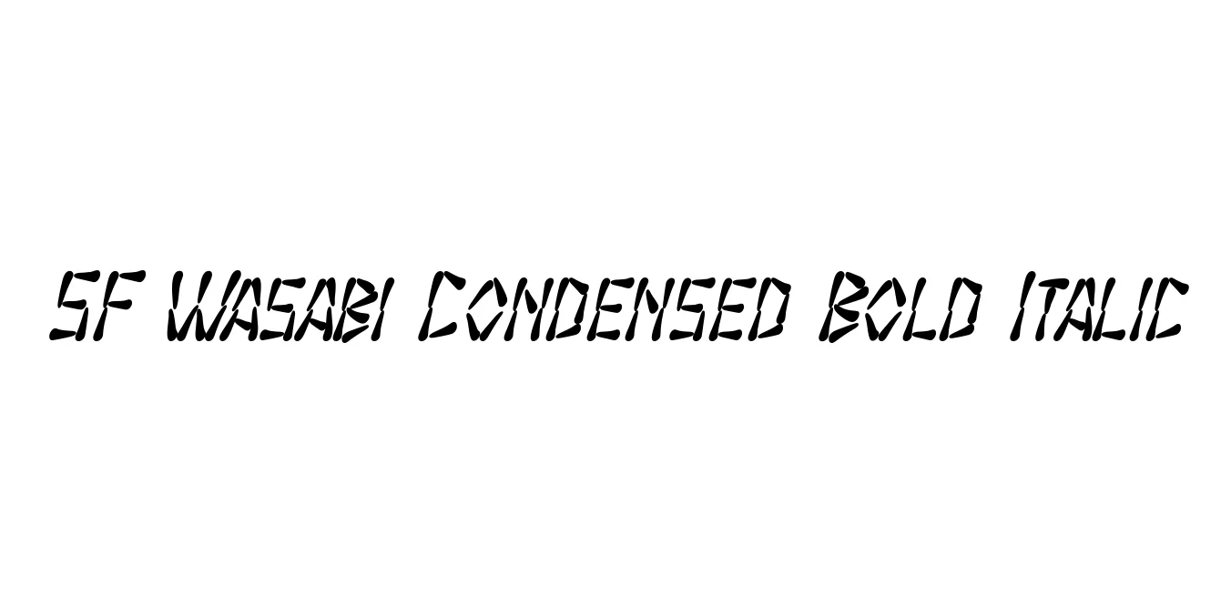 SF Wasabi Condensed Bold Italic Font Preview