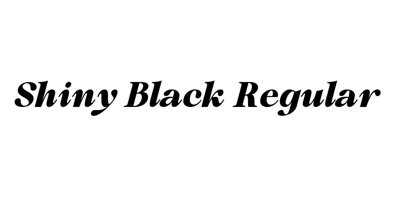 Shiny Black Regular Font Preview