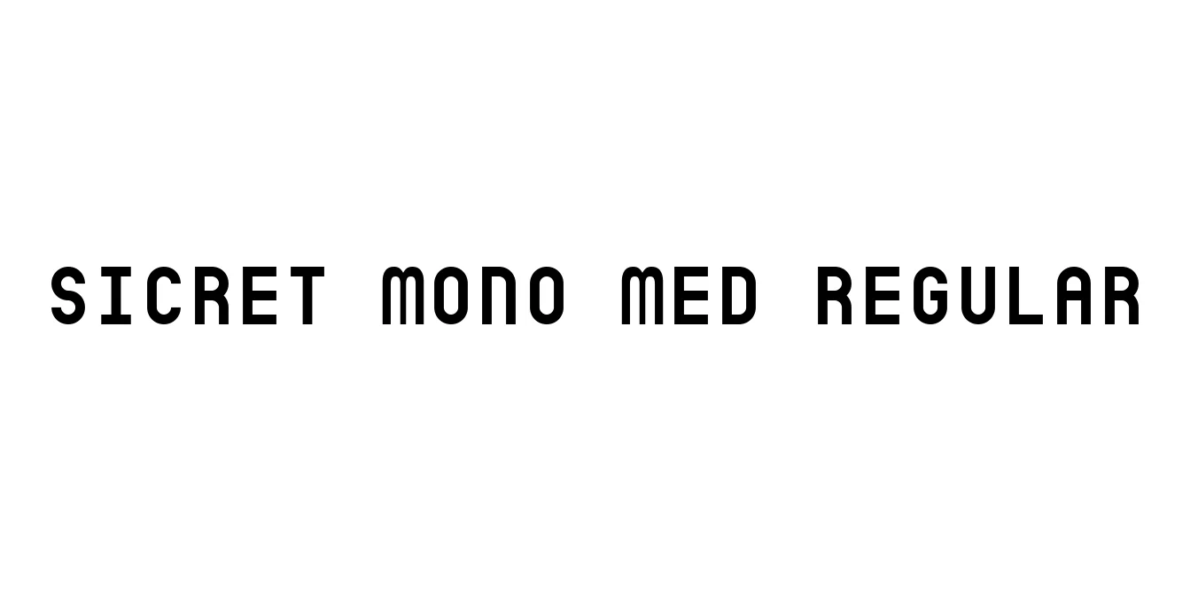 Sicret Mono Med Regular Font Preview