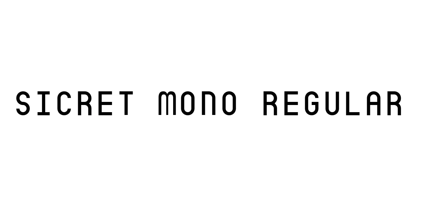 Sicret Mono Regular Font Preview