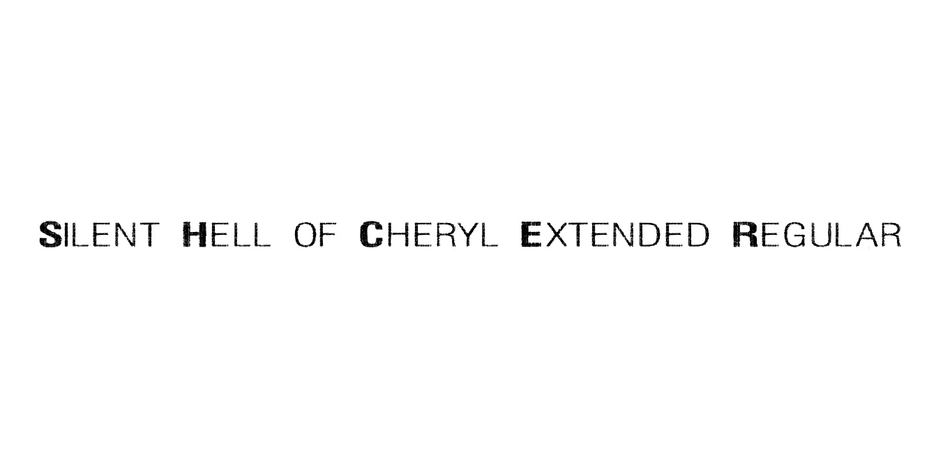 Silent Hell of Cheryl Extended Regular Font Preview