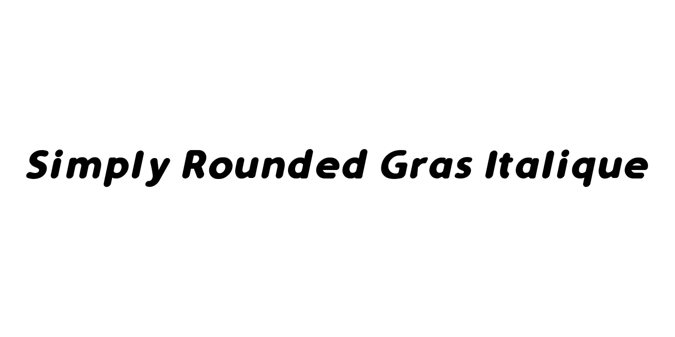 Simply Rounded Gras Italique Font Preview