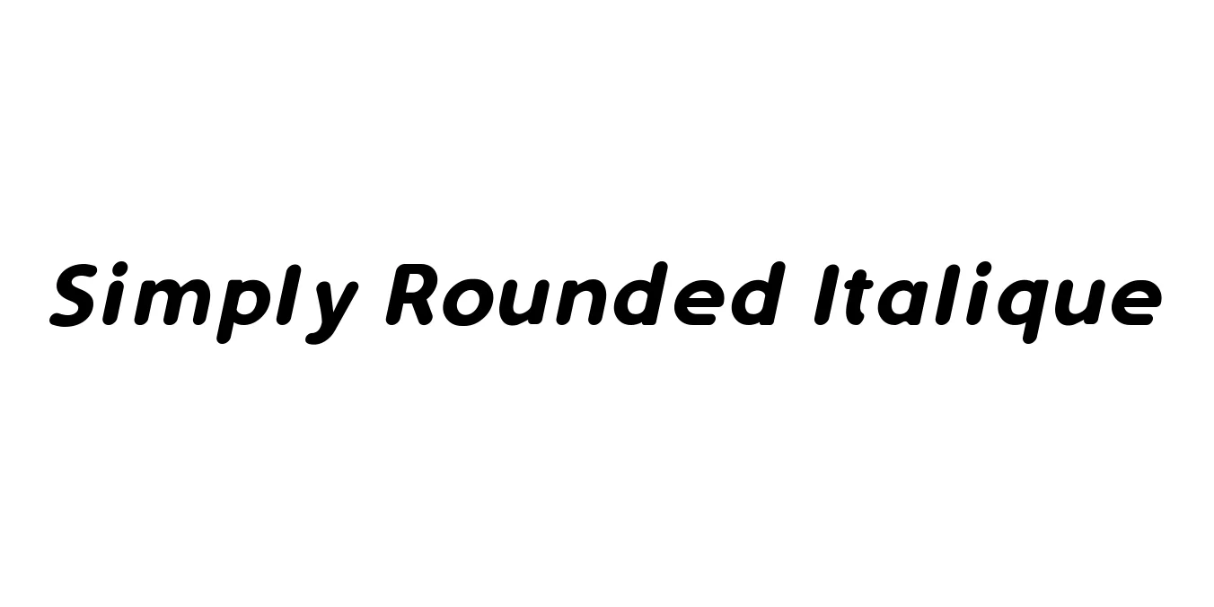 Simply Rounded Italique Font Preview