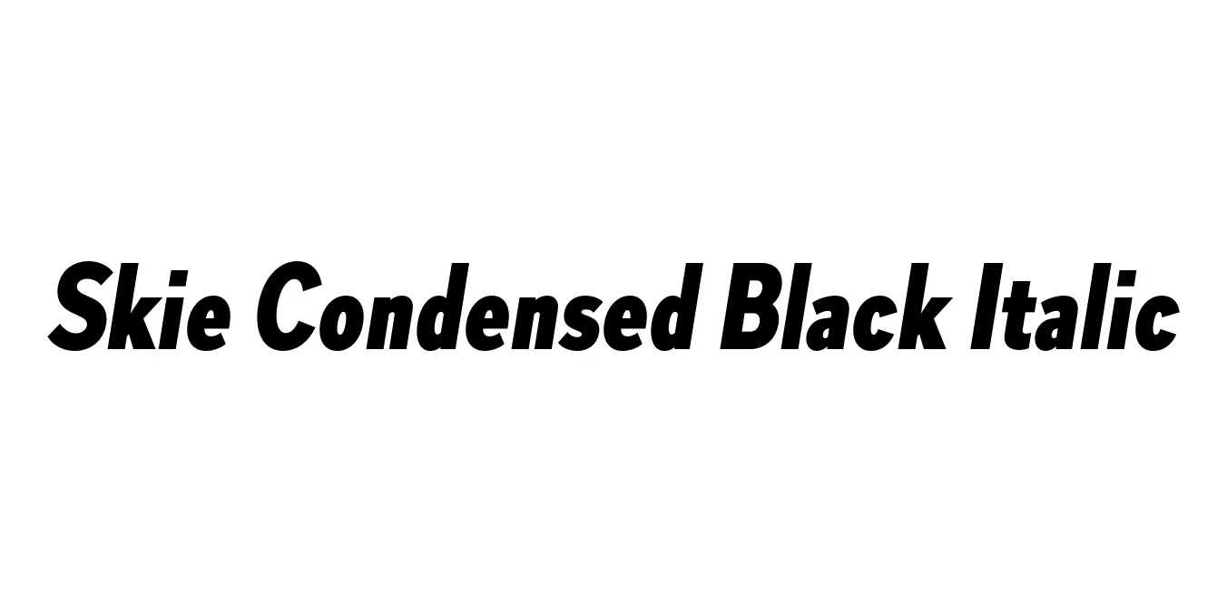 Skie Condensed Black Italic Font Preview