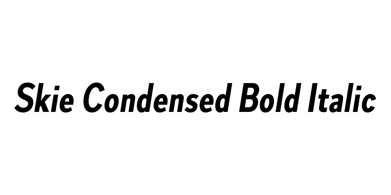 Skie Condensed Bold Italic Font Preview