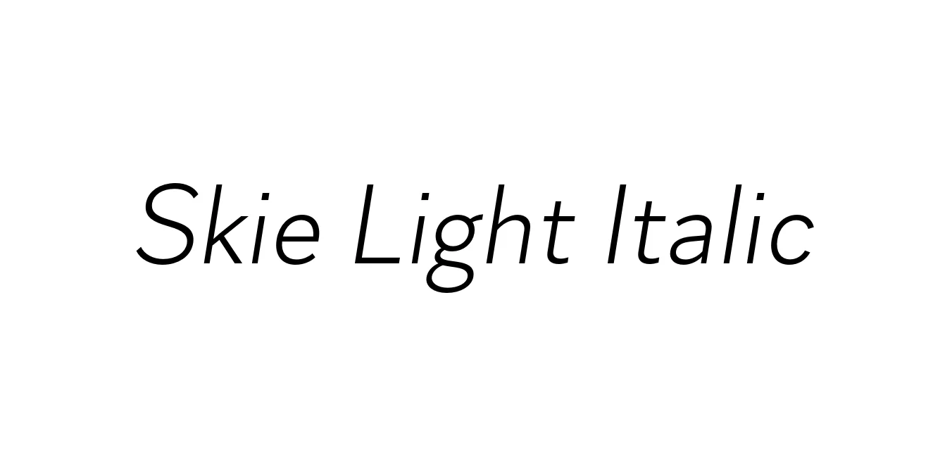 Skie Light Italic Font Preview