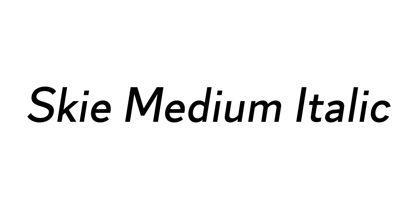 Skie Medium Italic Font Preview