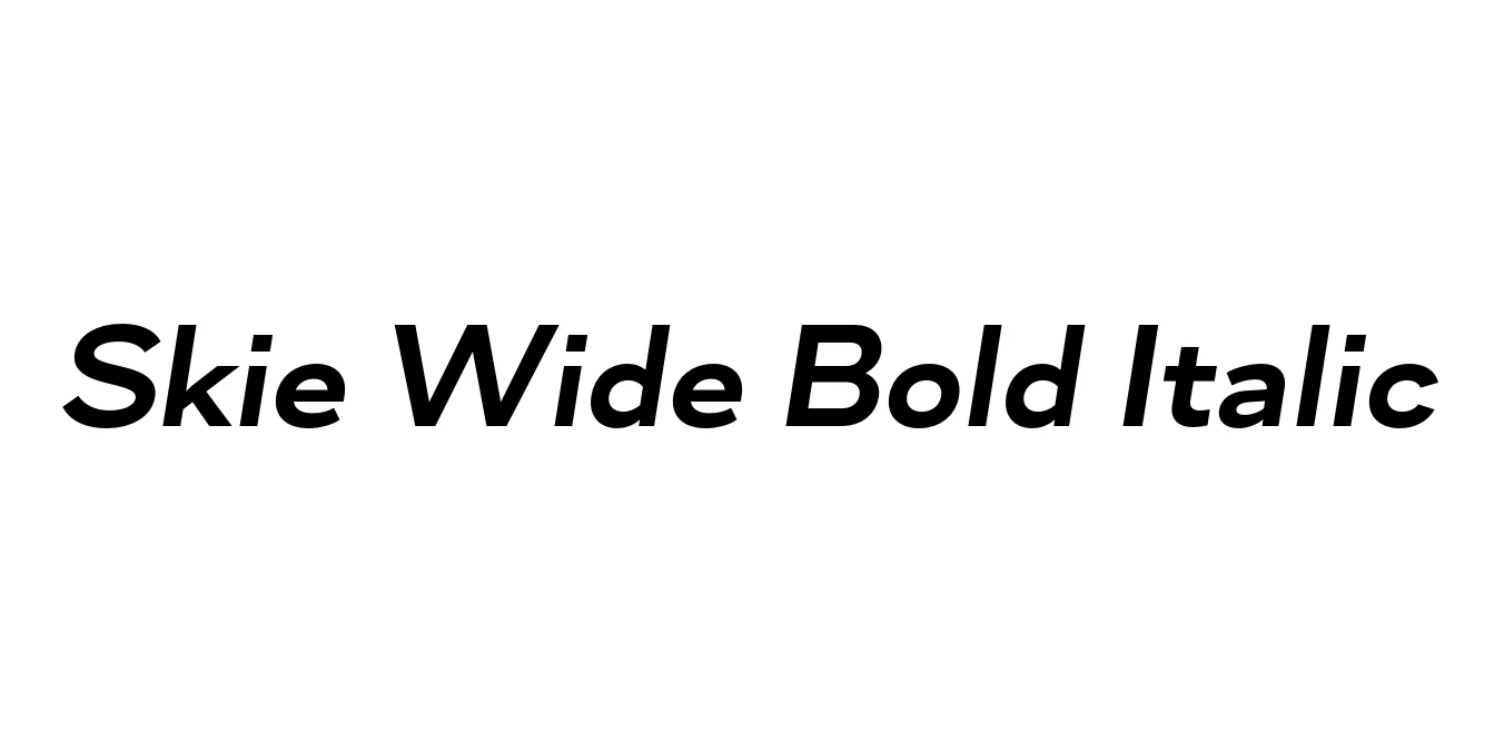 Skie Wide Bold Italic Font Preview