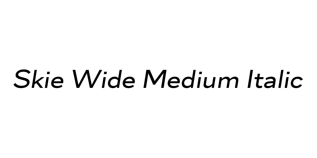 Skie Wide Medium Italic Font Preview
