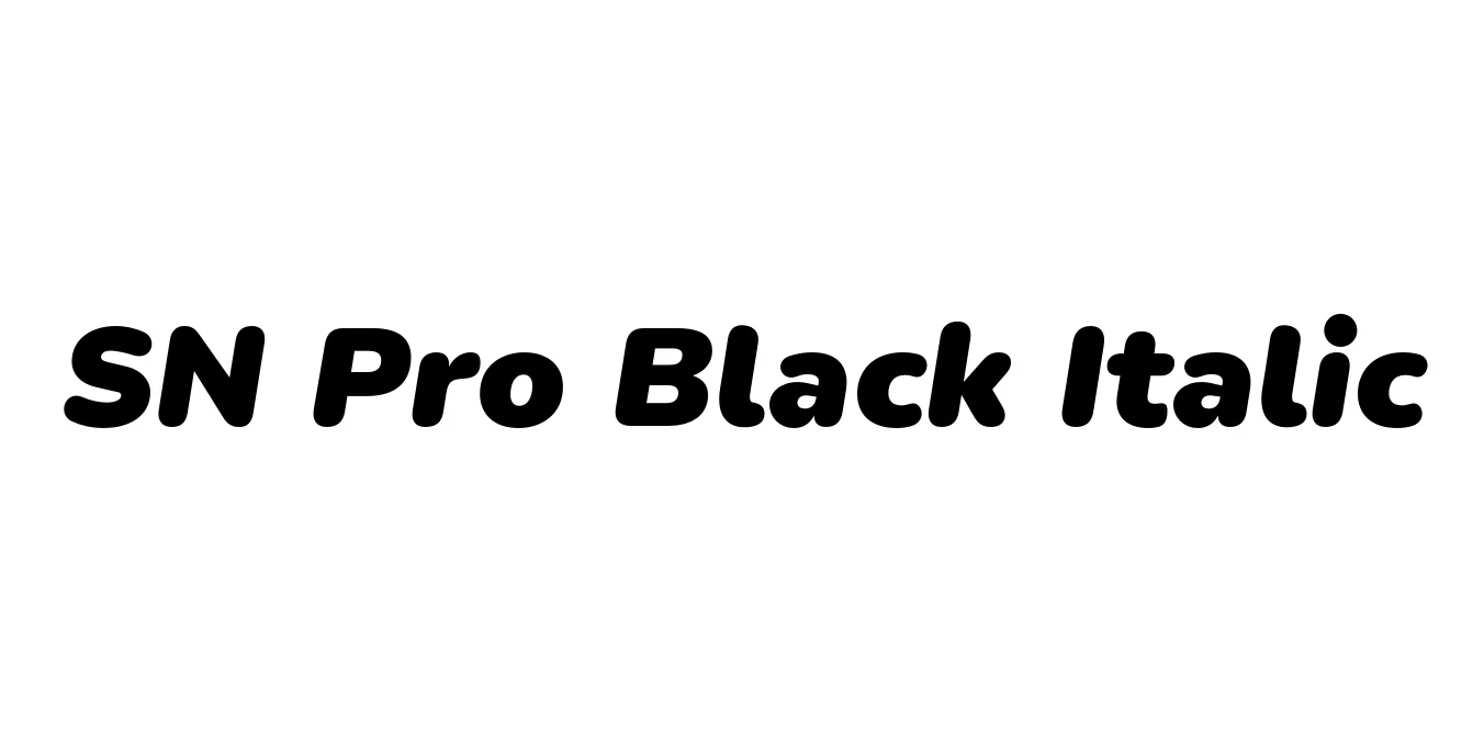 SN Pro Black Italic Font Preview