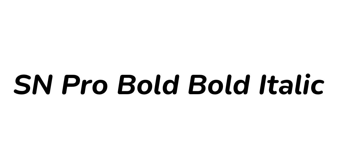 SN Pro Bold Bold Italic Font Preview