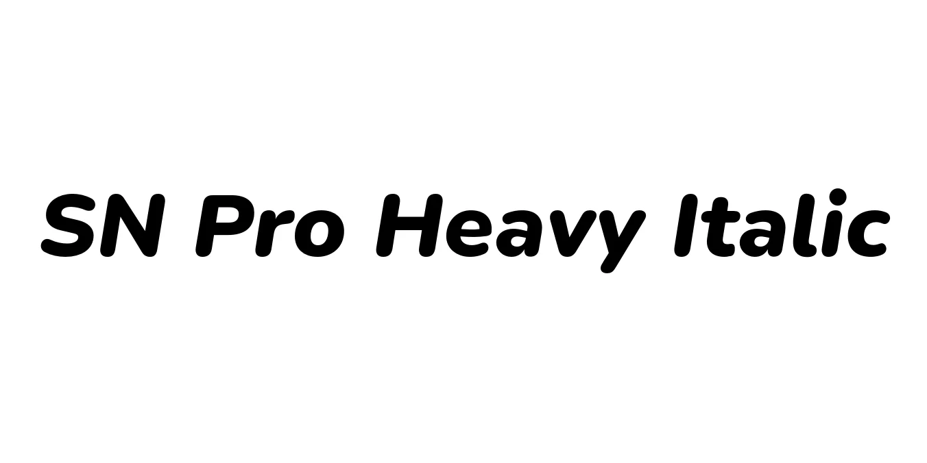 SN Pro Heavy Italic Font Preview
