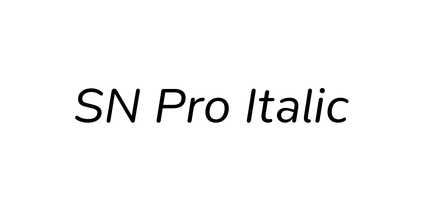 SN Pro Italic Font Preview