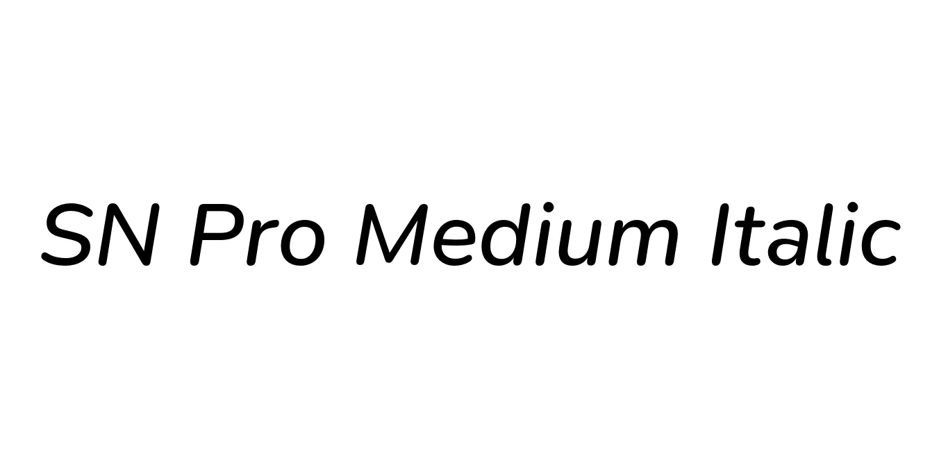 SN Pro Medium Italic Font Preview