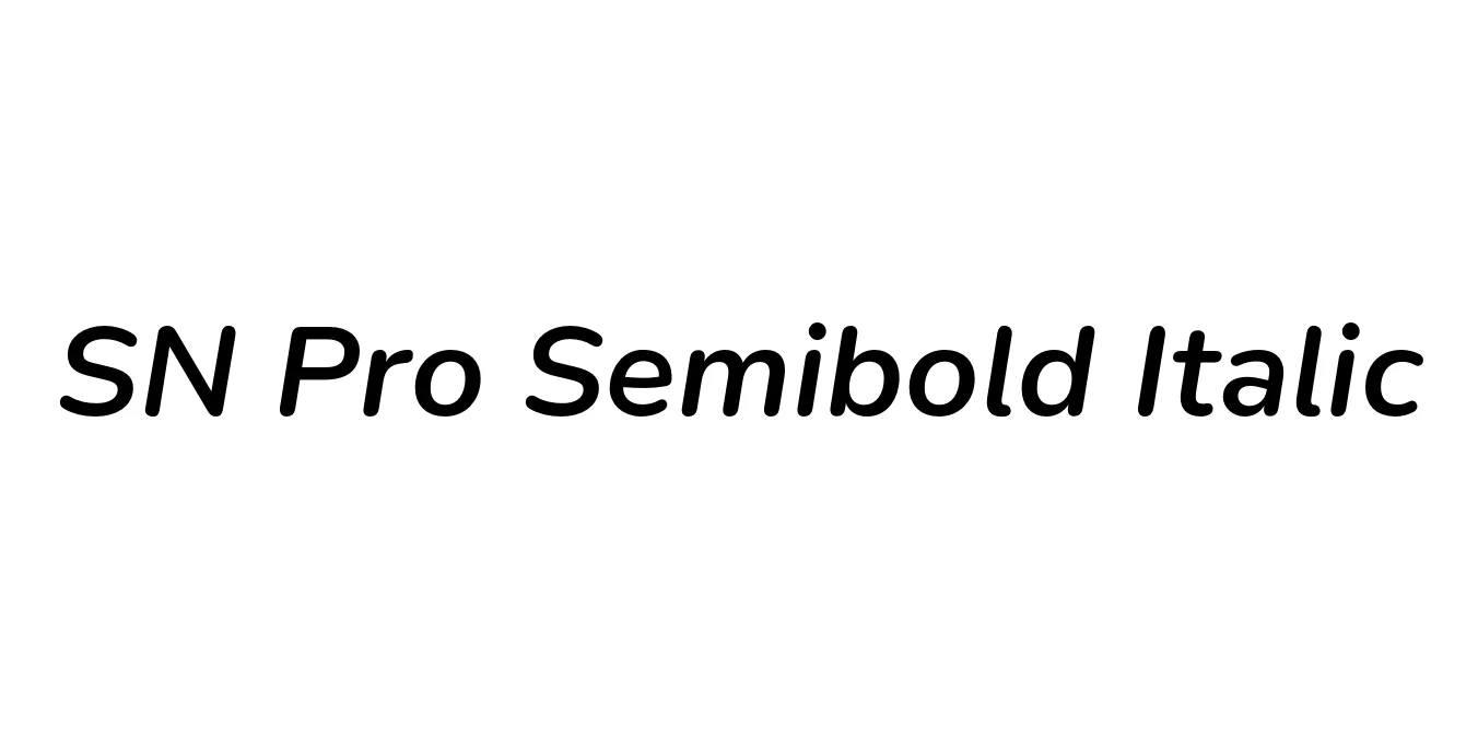 SN Pro Semibold Italic Font Preview