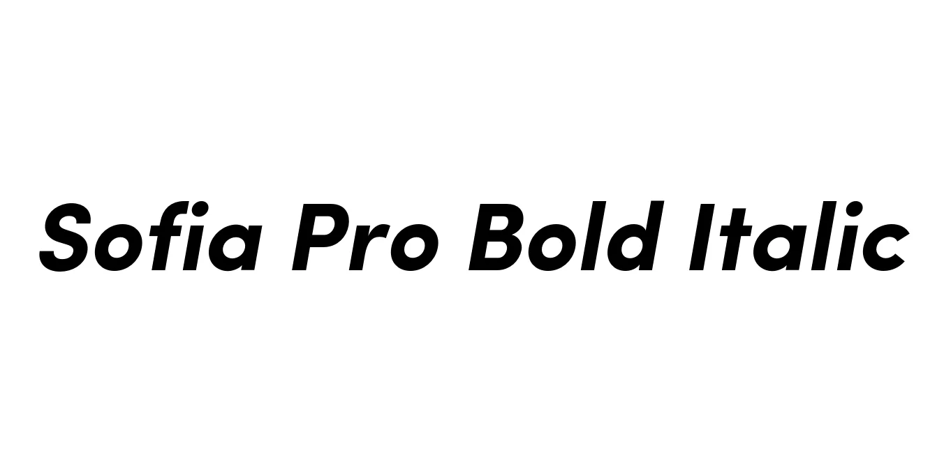 Sofia Pro Bold Italic Font Preview