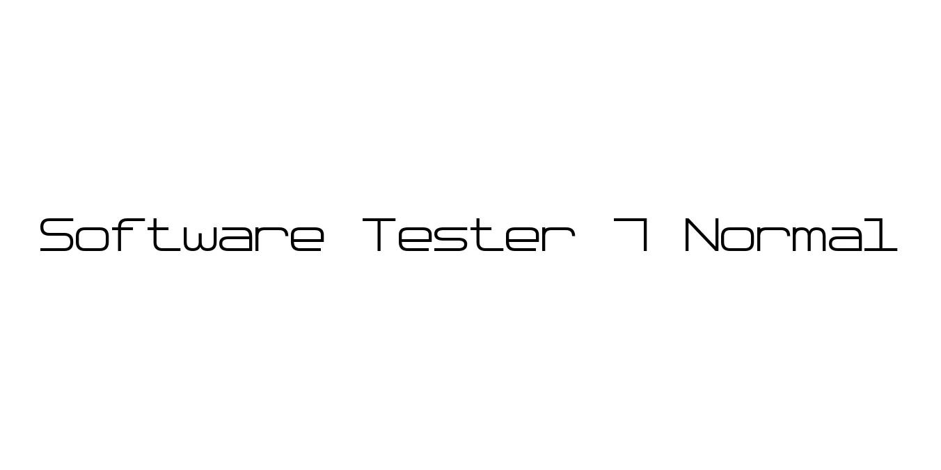 Software Tester 7 Normal Font Preview