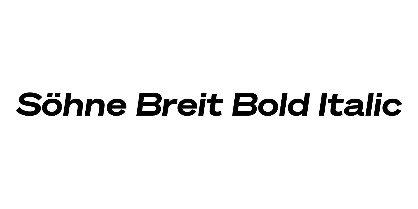 Söhne Breit Bold Italic Font Preview