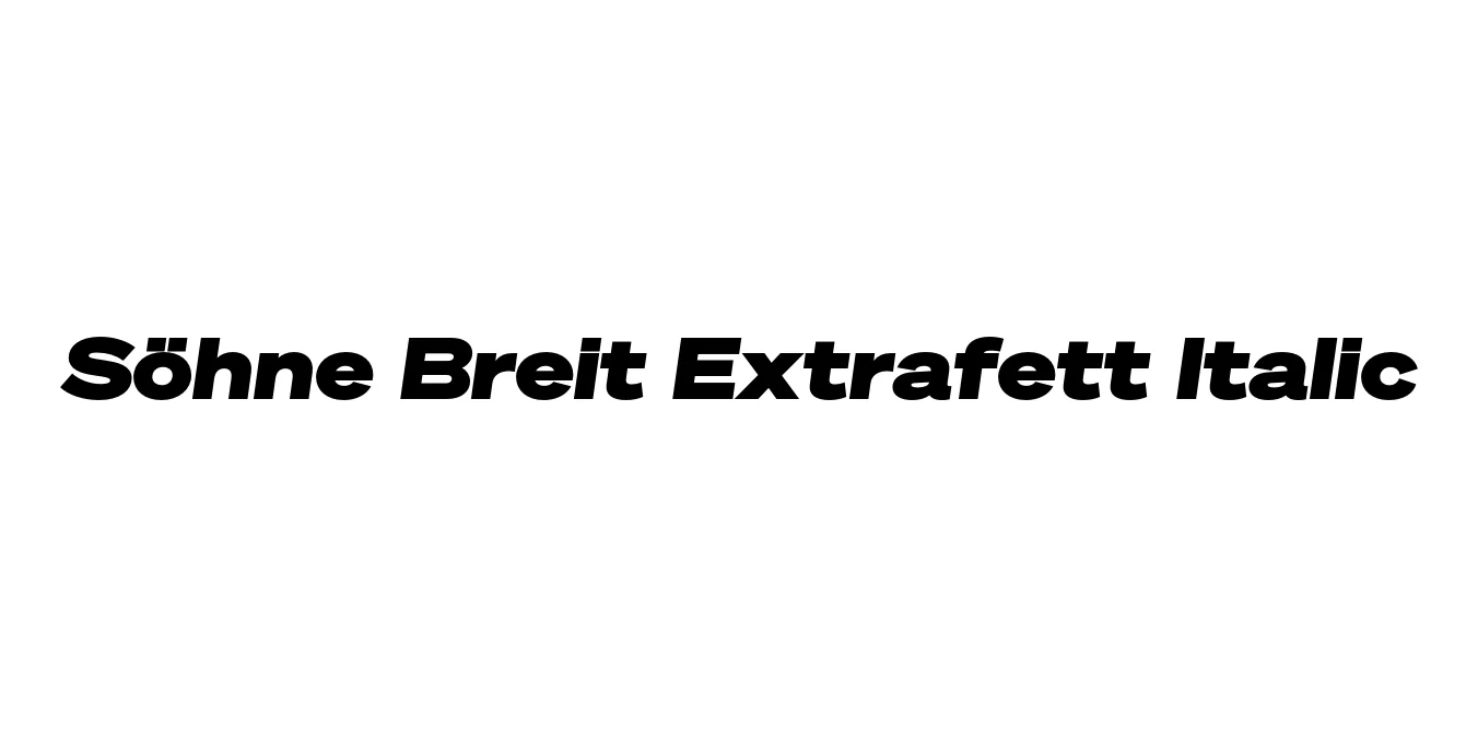 Söhne Breit Extrafett Italic Font Preview