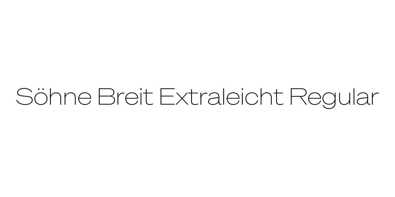 Söhne Breit Extraleicht Regular Font Preview
