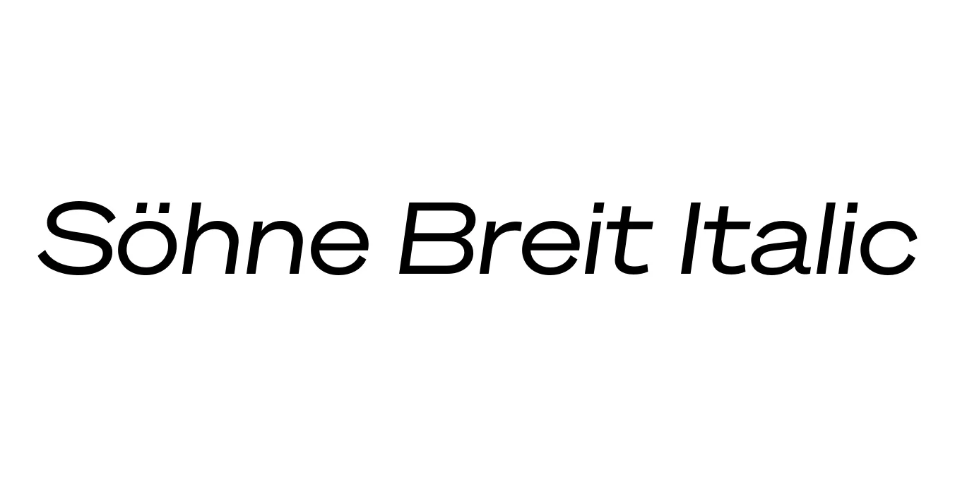Söhne Breit Italic Font Preview