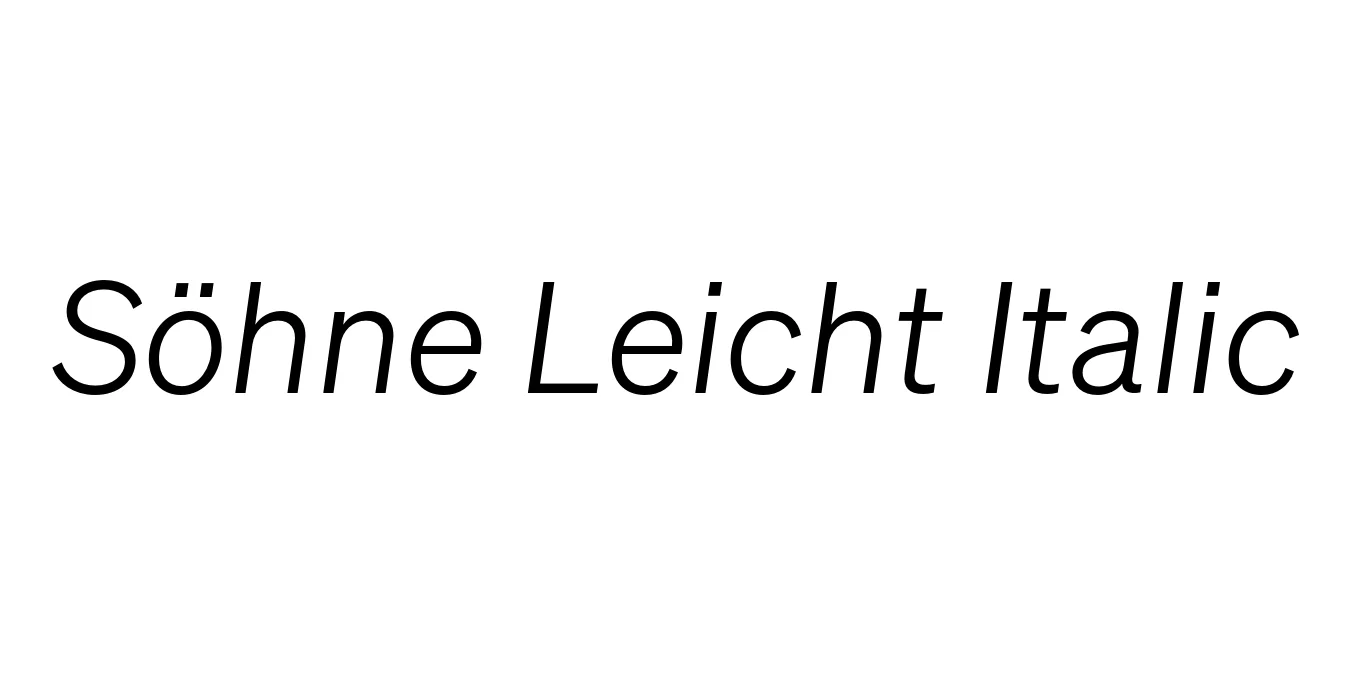 Söhne Leicht Italic Font Preview