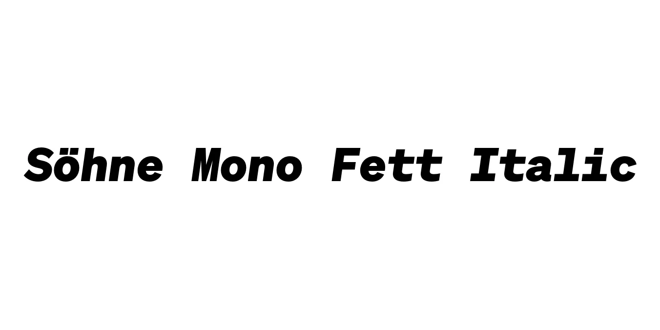 Söhne Mono Fett Italic Font Preview