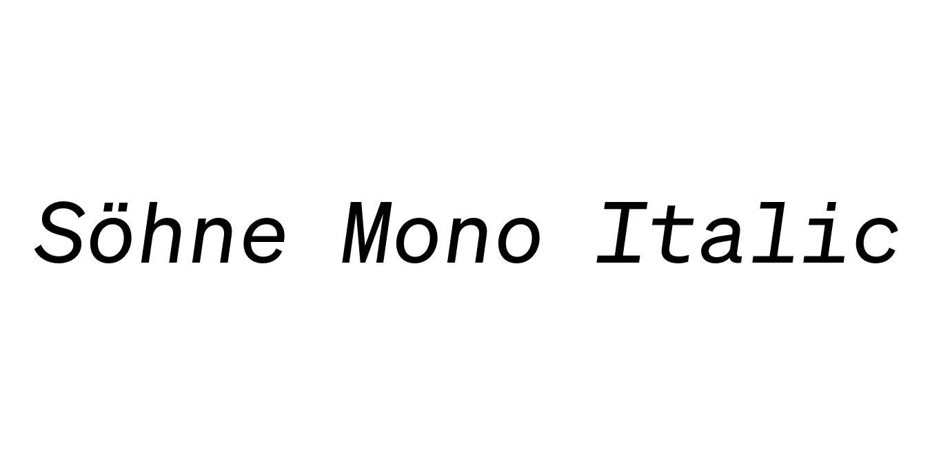 Söhne Mono Italic Font Preview