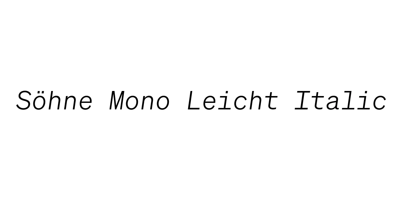 Söhne Mono Leicht Italic Font Preview