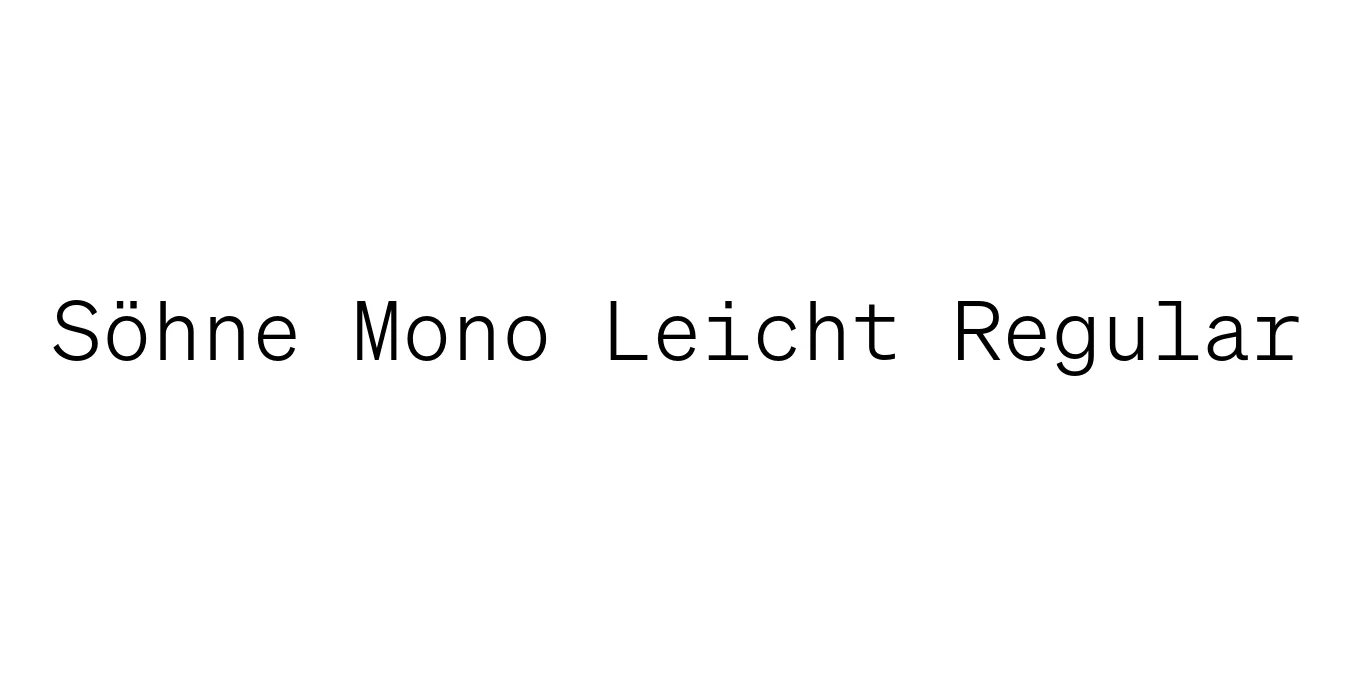 Söhne Mono Leicht Regular Font Preview