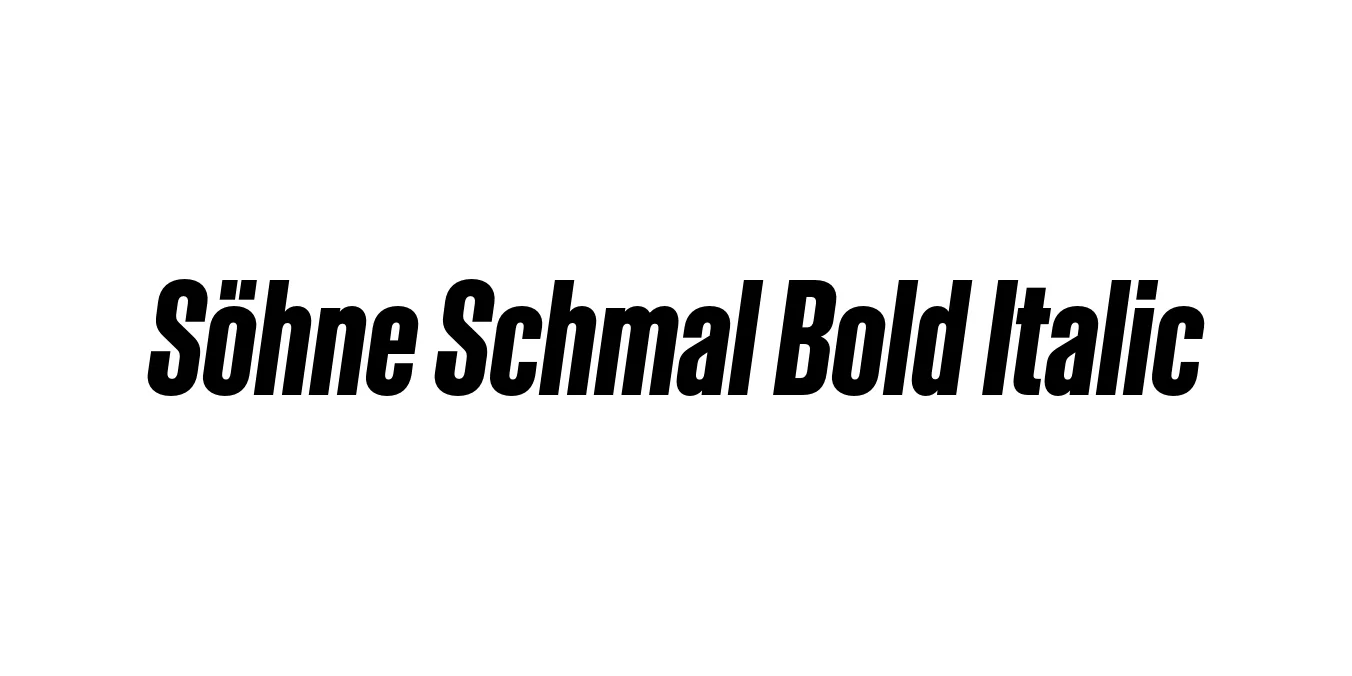 Söhne Schmal Bold Italic Font Preview