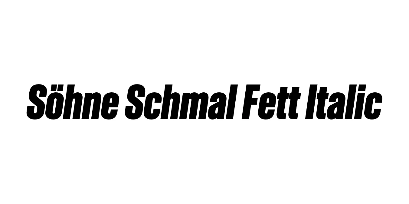 Söhne Schmal Fett Italic Font Preview