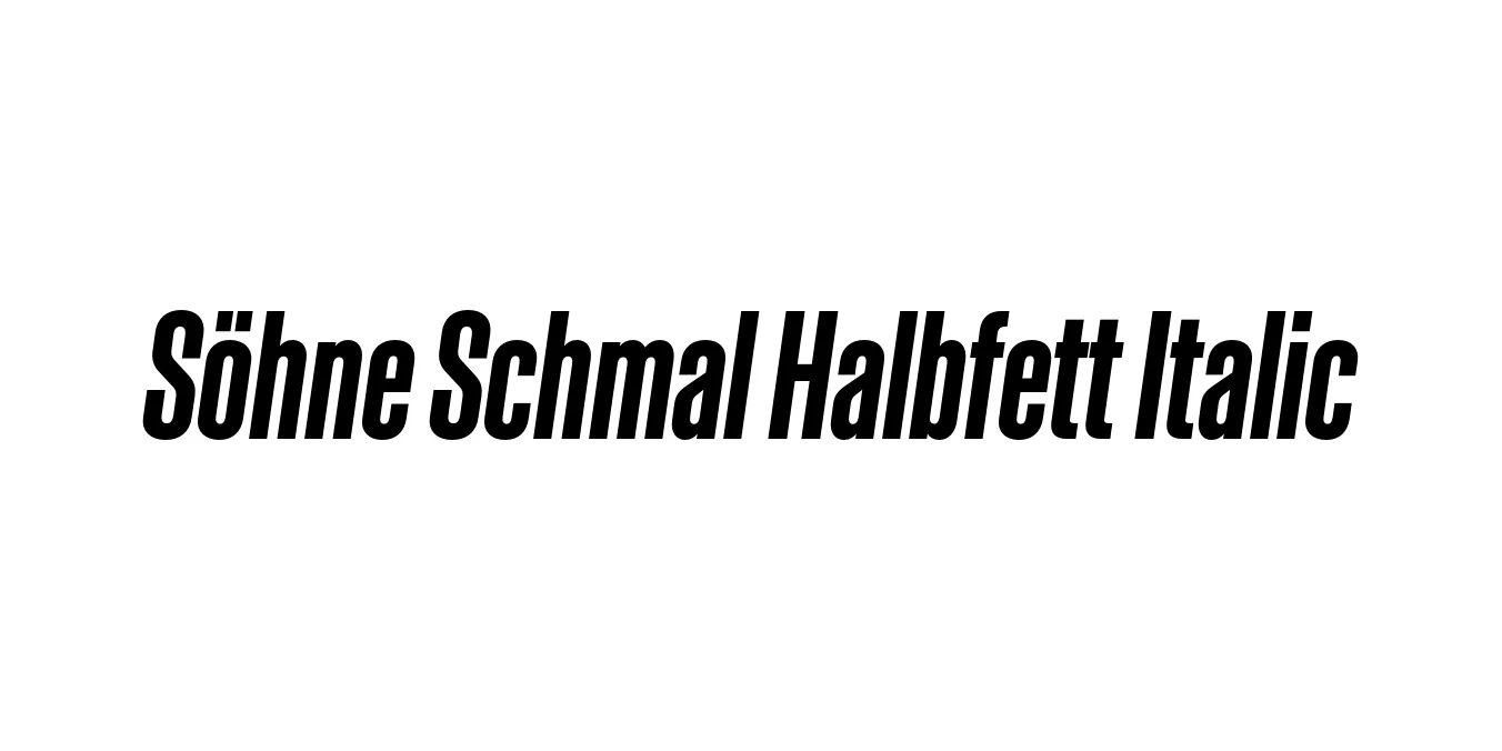 Söhne Schmal Halbfett Italic Font Preview
