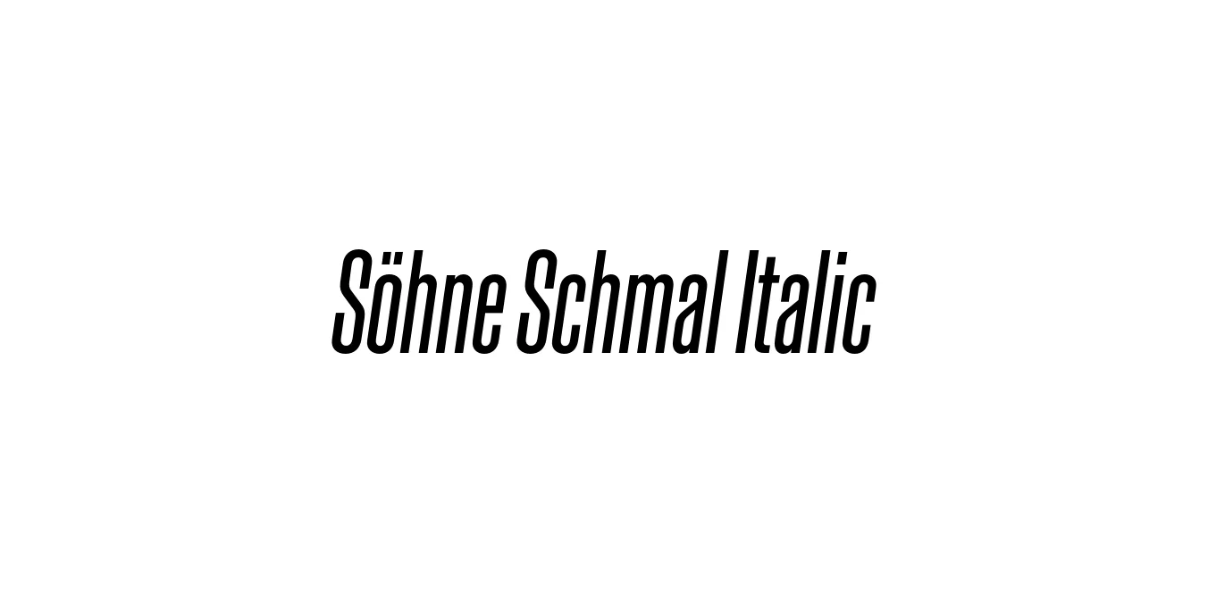 Söhne Schmal Italic Font Preview