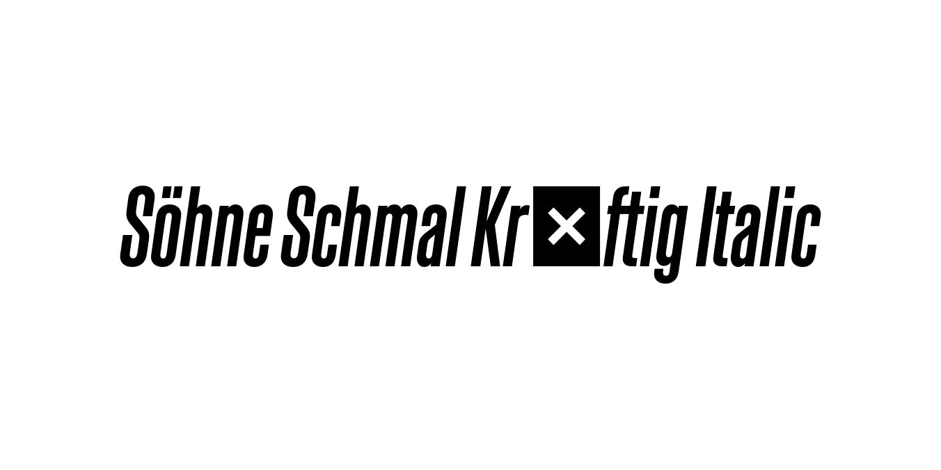 Söhne Schmal Kräftig Italic Font Preview