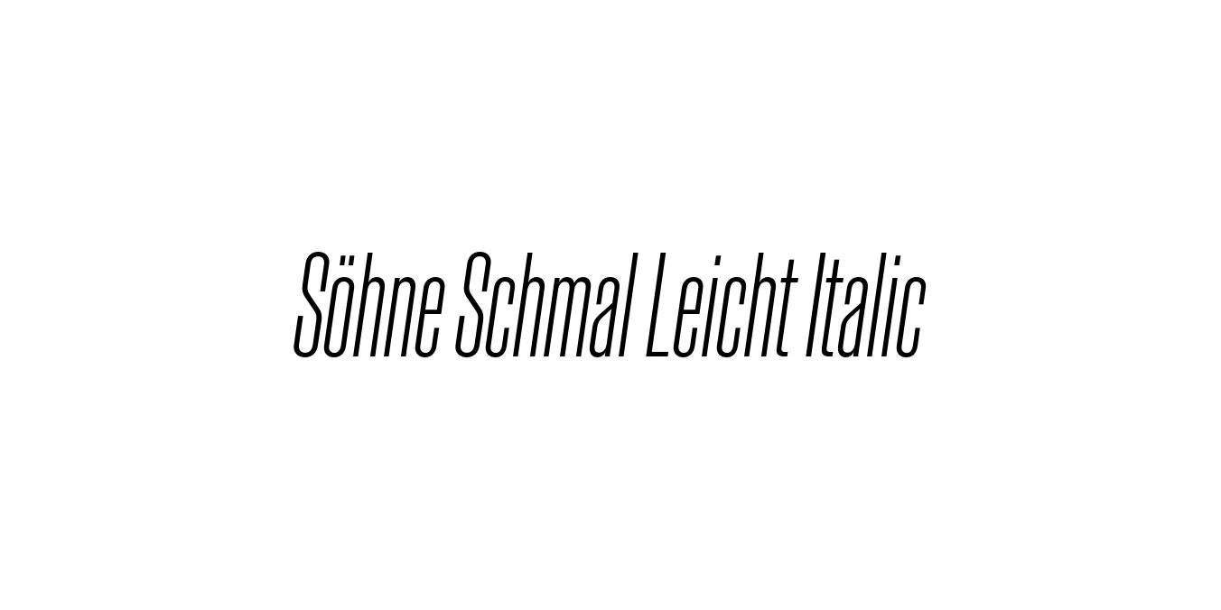 Söhne Schmal Leicht Italic Font Preview