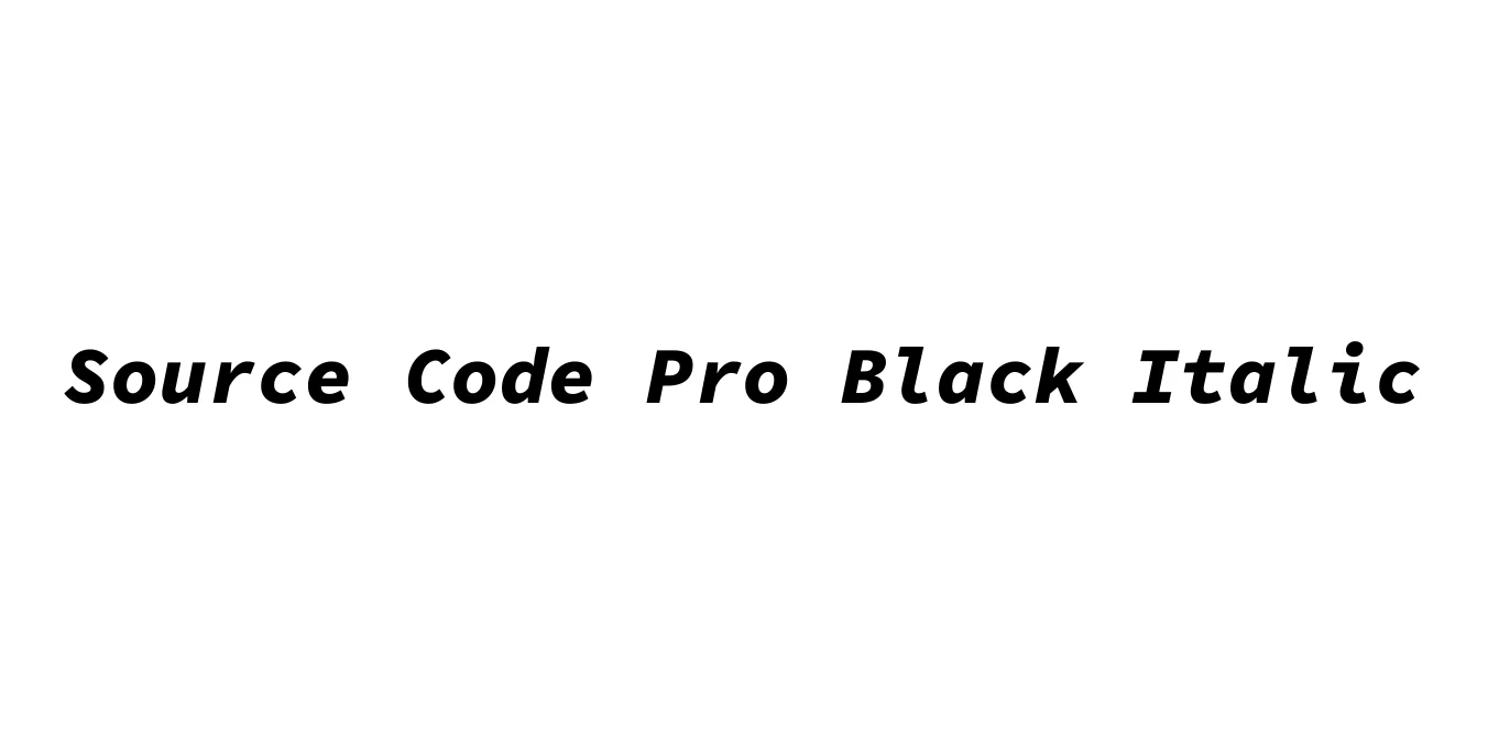 Source Code Pro Black Italic Font Preview