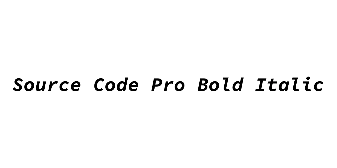 Source Code Pro Bold Italic Font Preview