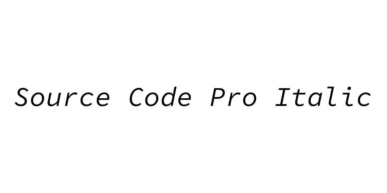 Source Code Pro Italic Font Preview