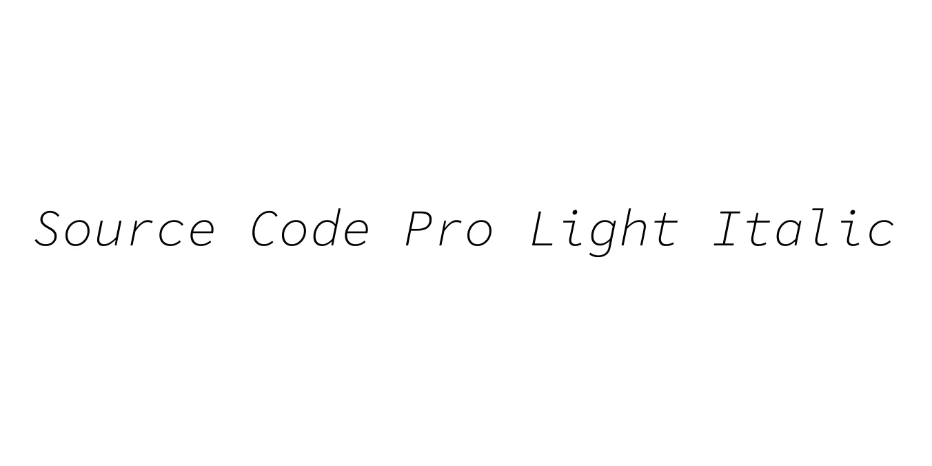 Source Code Pro Light Italic Font Preview