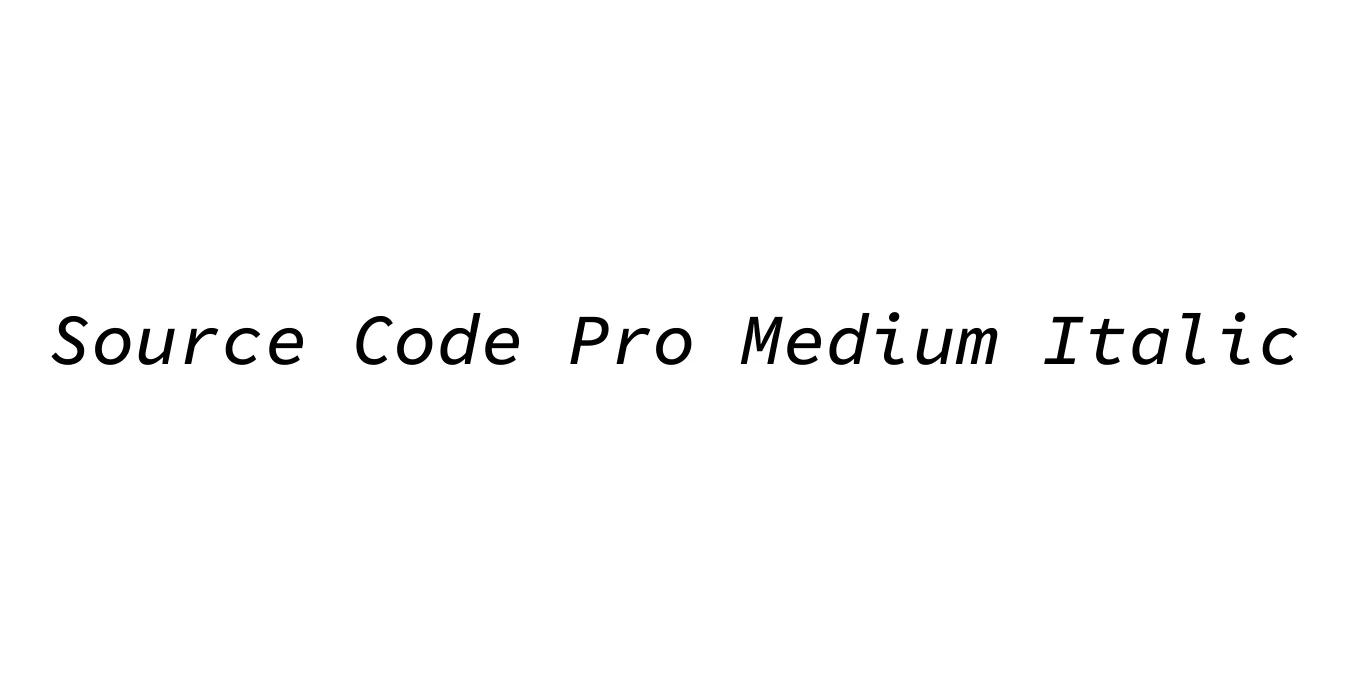 Source Code Pro Medium Italic Font Preview