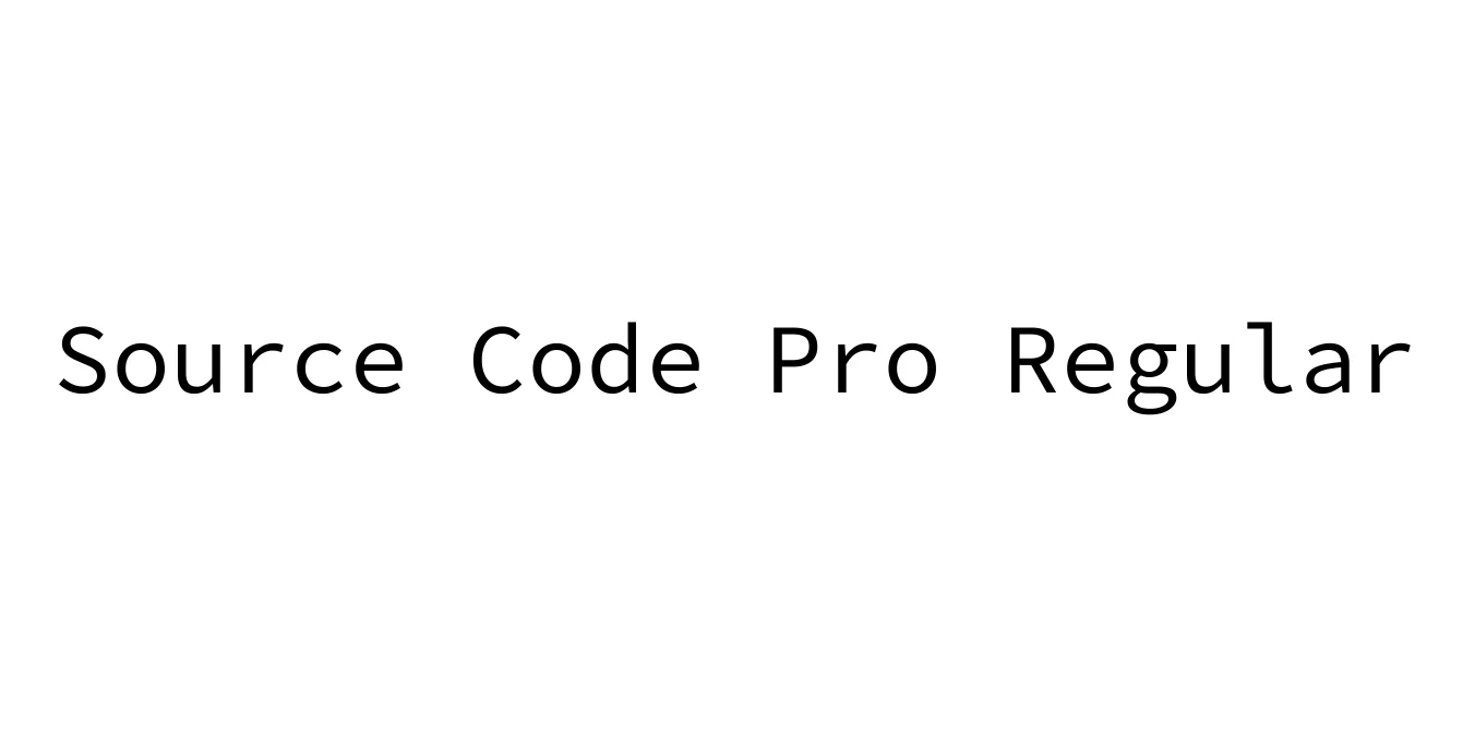 Source Code Pro Regular Font Preview