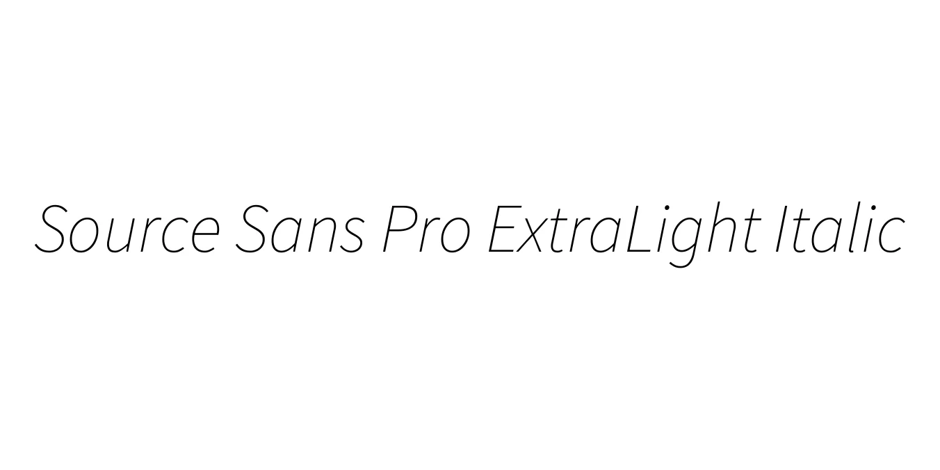 Source Sans Pro ExtraLight Italic Font Preview