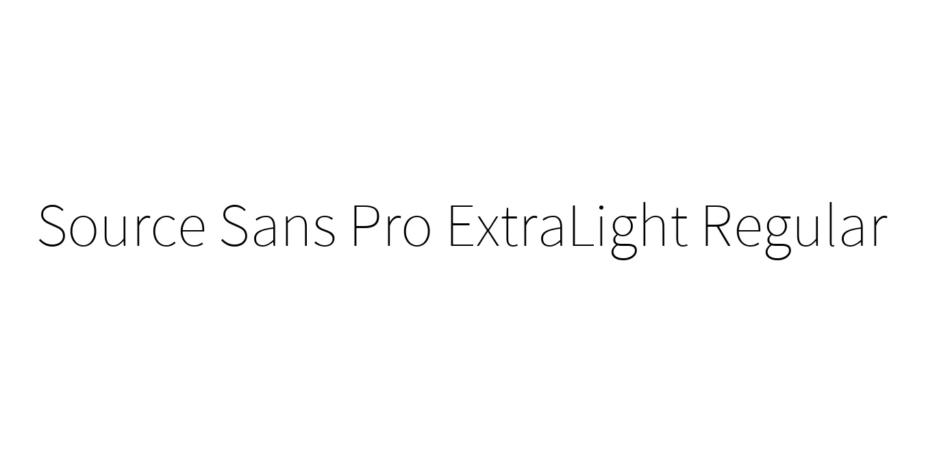 Source Sans Pro ExtraLight Regular Font Preview