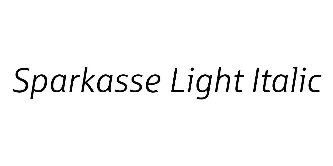 Sparkasse Light Italic Font Preview