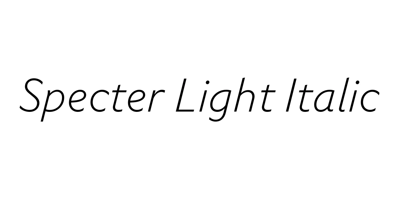Specter Light Italic Font Preview