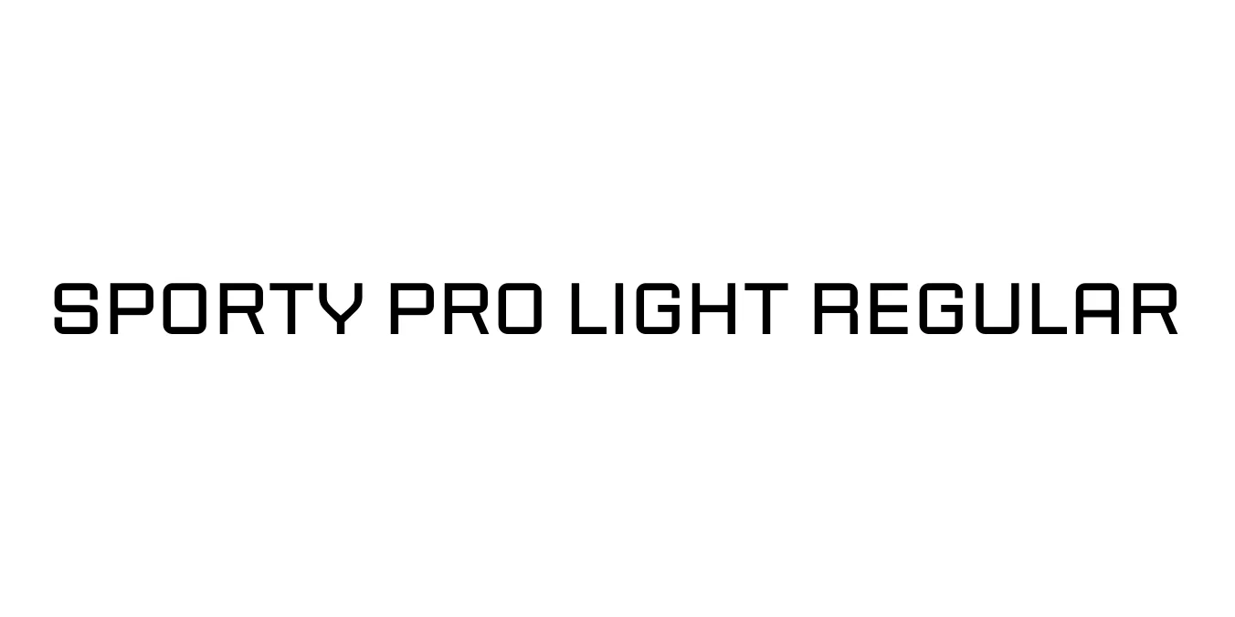 Sporty Pro Light Regular Font Preview