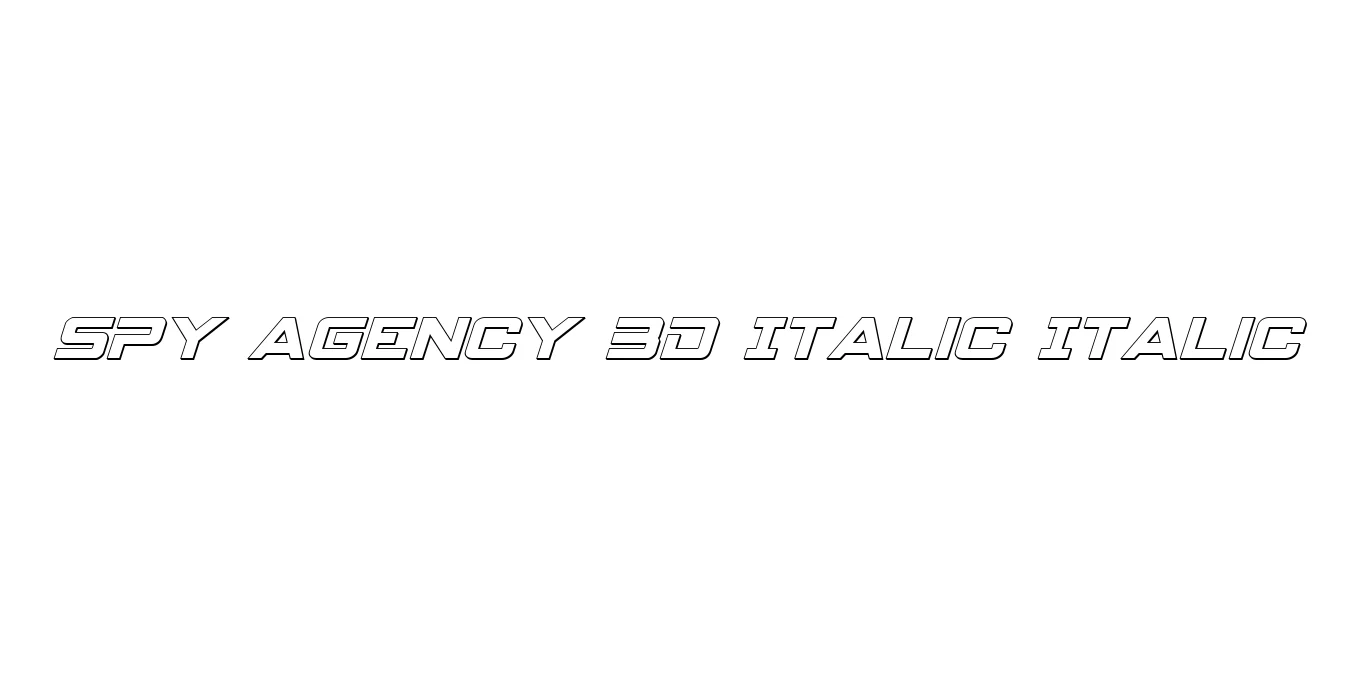 Spy Agency 3D Italic Italic Font Preview