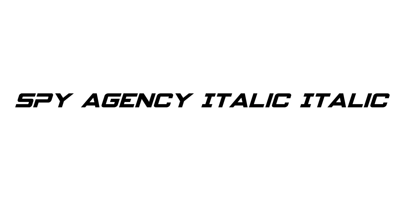 Spy Agency Italic Italic Font Preview
