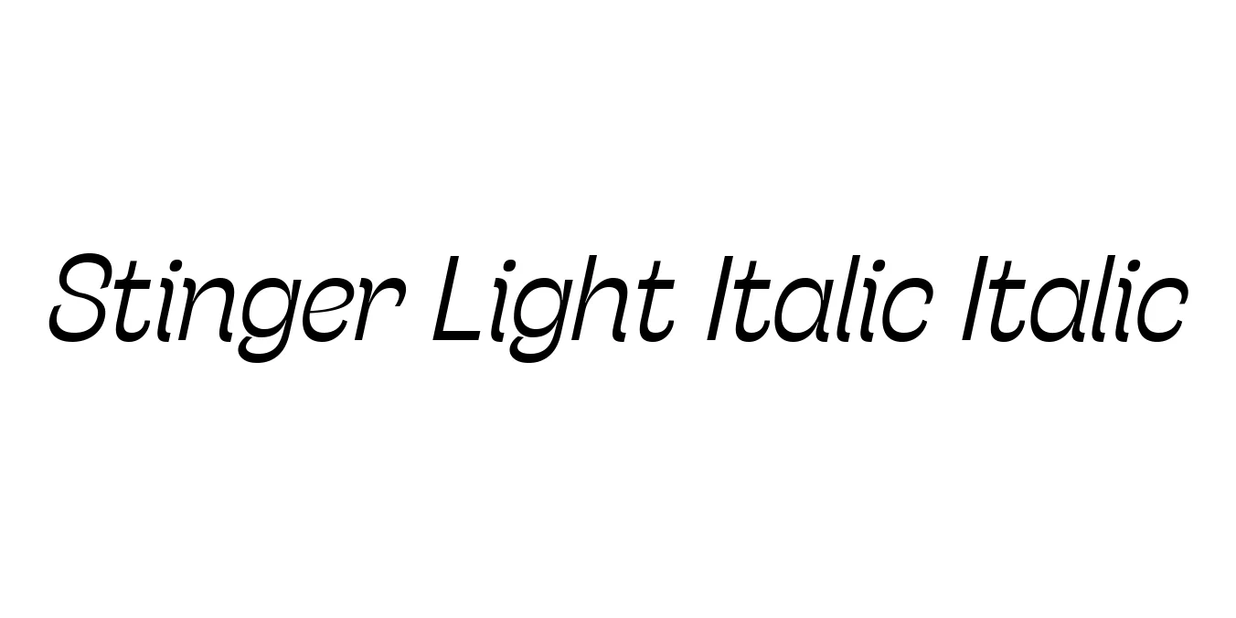 Stinger Light Italic Italic Font Preview